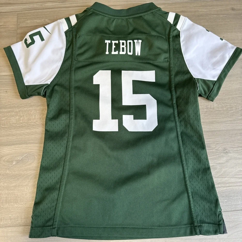 Nike New York Jets Football Jersey Tim Tebow #15 Green Youth Kids Size Medium - Picture 4 of 7